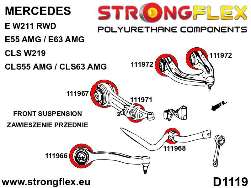 Strongflex Mercedes CLS / E-Klasse Voorste schokdemperrubber SPORT – 111971A 3 Strongflex Mercedes CLS / E-Klasse Voorste schokdemperrubber SPORT – 111971A – Bild 3