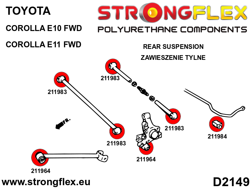 Strongflex Lexus / Toyota Achterste langsdraagarmrubber – 211964B 12 Strongflex Lexus / Toyota Achterste langsdraagarmrubber – 211964B – Image 12