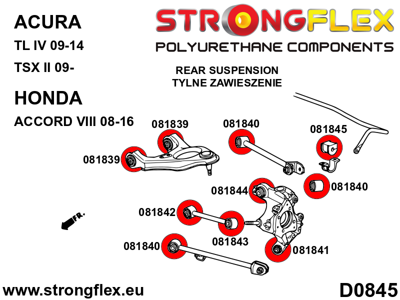 Strongflex Acura / Honda Achteras rubberset SPORT – 086236A 3 Strongflex Acura / Honda Achteras rubberset SPORT – 086236A – Image 3