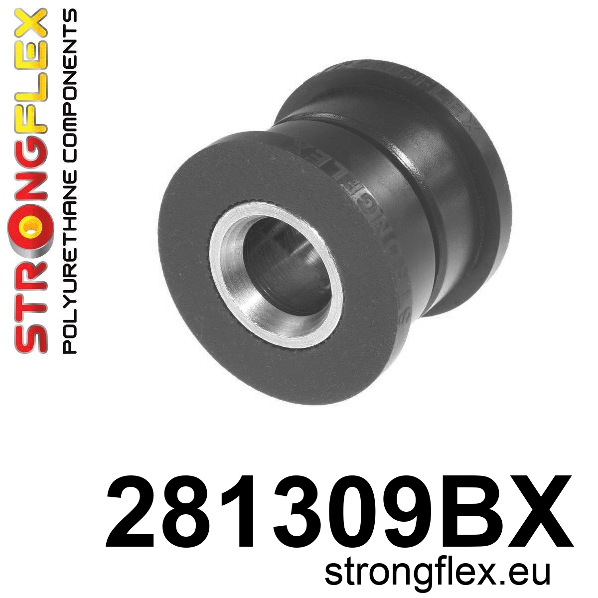 Strongflex Nissan Achterste langsdraagarm naar naaf rubber – 281309BX ZWART 1 Strongflex Nissan Achterste langsdraagarm naar naaf rubber – 281309BX ZWART