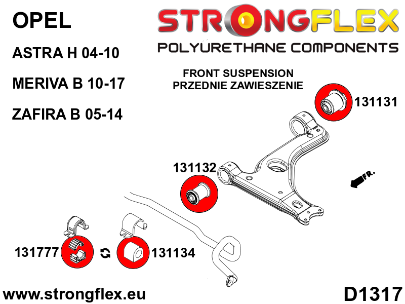 Strongflex Opel Vauxhall Voorste stabilisatorrubber SPORT – 131134A 4 Strongflex Opel Vauxhall Voorste stabilisatorrubber SPORT – 131134A – Bild 4