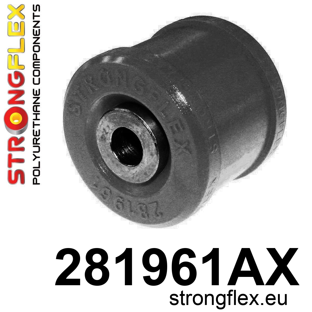 Strongflex Nissan Achterste onderste schokdempersteun rubber 55mm SPORT – 281961AX ZWART 1 Strongflex Nissan Achterste onderste schokdempersteun rubber 55mm SPORT – 281961AX ZWART