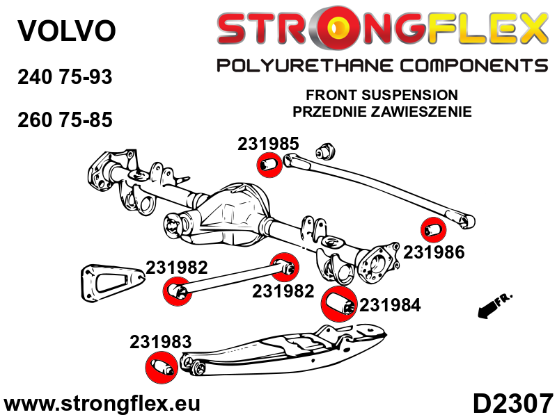 Strongflex Volvo Achterste track draagarm rubber – 231983B 2 Strongflex Volvo Achterste track draagarm rubber – 231983B – Bild 2