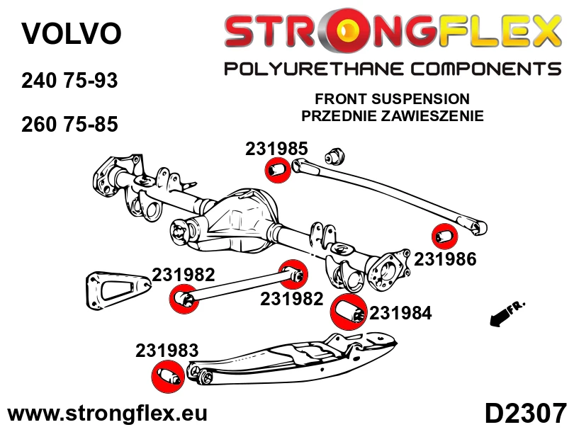 Strongflex Volvo Achterste track draagarm rubber – 231983B 2 Strongflex Volvo Achterste track draagarm rubber – 231983B – Image 2