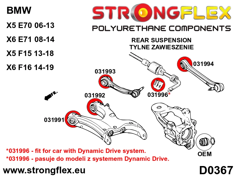Strongflex BMW E70/F15/E71 Achterste bovenste draagarm - rubber achter – 031994B 4 Strongflex BMW E70/F15/E71 Achterste bovenste draagarm - rubber achter – 031994B – Image 4