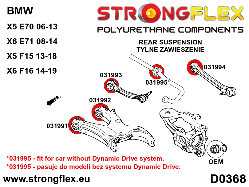 Strongflex BMW E70/F15/E71 Achterste bovenste draagarm - rubber achter – 031994B 5 Strongflex BMW E70/F15/E71 Achterste bovenste draagarm - rubber achter – 031994B – Image 5