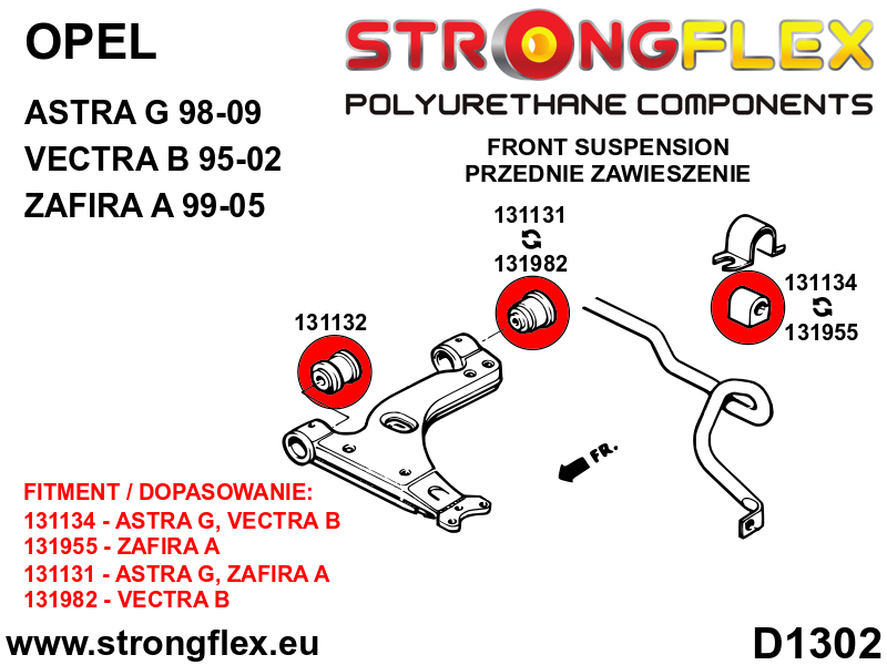 Strongflex Opel Vauxhall Voorste draagarm achterste rubber – 131131B 3 Strongflex Opel Vauxhall Voorste draagarm achterste rubber – 131131B – Image 3