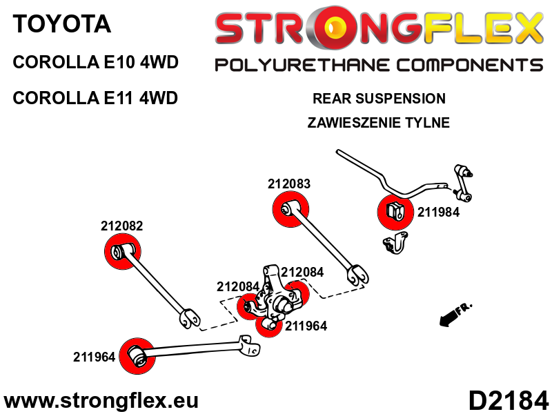 Strongflex Toyota Corolla Achteras rubberset SPORT – 216292A 3 Strongflex Toyota Corolla Achteras rubberset SPORT – 216292A – Bild 3