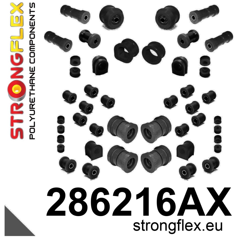 Strongflex Nissan Complete ophangrubberset R32 AWD SPORT – 286216AX ZWART