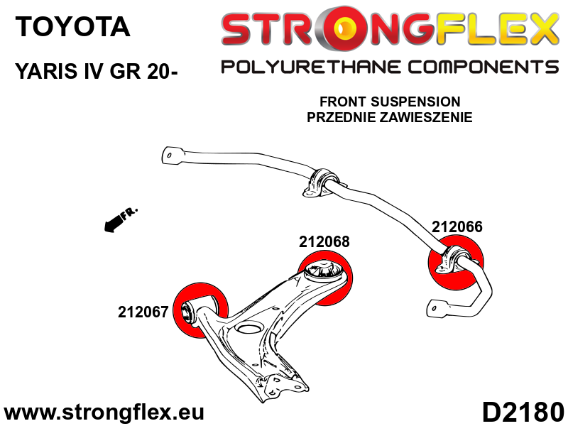 Strongflex Toyota Yaris Vooras rubberset SPORT – 216297A 3 Strongflex Toyota Yaris Vooras rubberset SPORT – 216297A - Afbeelding 3