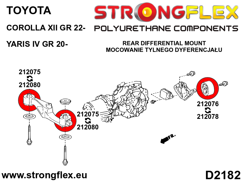 Strongflex Toyota Corolla / Yaris Achterdifferentieel - rubber voor – 212075B 3 Strongflex Toyota Corolla / Yaris Achterdifferentieel - rubber voor – 212075B – Bild 3