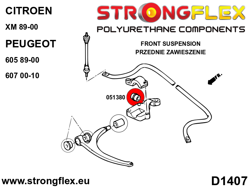 Strongflex Citroën Voorste stabilisatorrubber SPORT – 051380A 2 Strongflex Citroën Voorste stabilisatorrubber SPORT – 051380A – Image 2