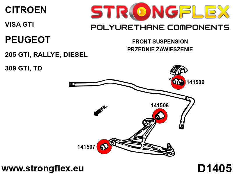 Strongflex Citroën Voorste stabilisatorrubber SPORT – 141509A 2 Strongflex Citroën Voorste stabilisatorrubber SPORT – 141509A - Image 2