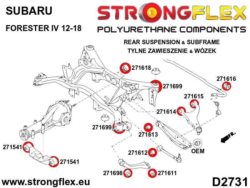 Strongflex Subaru Achteras-subframe rubber – 271699B 2 Strongflex Subaru Achteras-subframe rubber – 271699B – Image 2