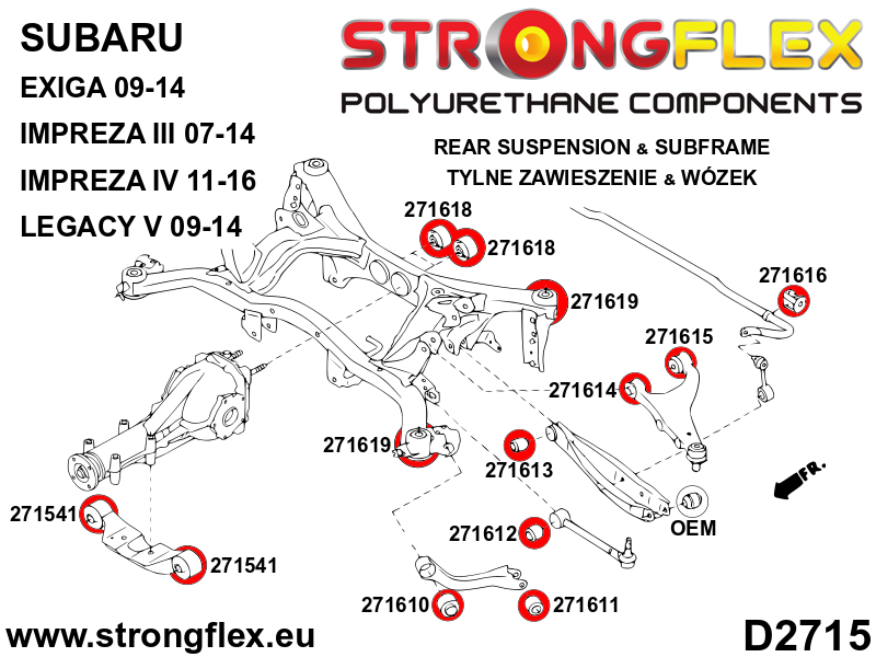 Strongflex Subaru / Toyota Achteras onderste draagarm binnenste rubber SPORT – 271613A 9 Strongflex Subaru / Toyota Achteras onderste draagarm binnenste rubber SPORT – 271613A – Image 9