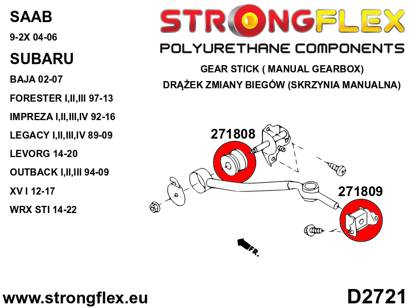 Strongflex Subaru Baja / Forester / Impreza Rubber versnellingspook stabilisatie – 271808B 3 Strongflex Subaru Baja / Forester / Impreza Rubber versnellingspook stabilisatie – 271808B – Bild 3