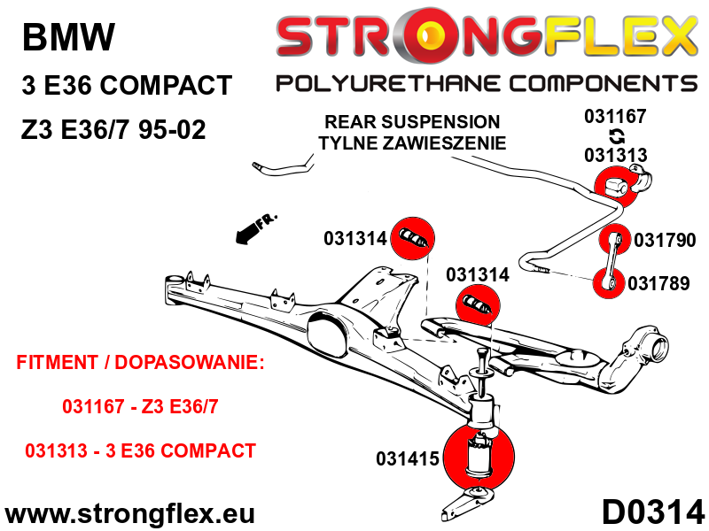 Strongflex BMW E30/E36/E28 Achterste stabilisator-koppelstangrubber (stabilisatorzijde) – 031789B 12 Strongflex BMW E30/E36/E28 Achterste stabilisator-koppelstangrubber (stabilisatorzijde) – 031789B - Image 12