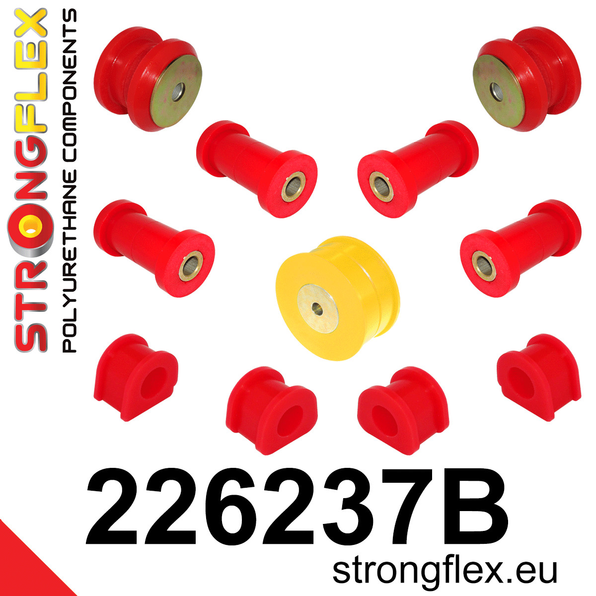 Strongflex Volkswagen Achterste ophangrubberset – 226237B 1 Strongflex Volkswagen Achterste ophangrubberset – 226237B
