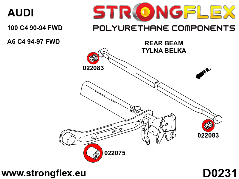Strongflex Audi 100 / 90 / A6 Achterste montagerubber SPORT – 022075A 3 Strongflex Audi 100 / 90 / A6 Achterste montagerubber SPORT – 022075A – Image 3