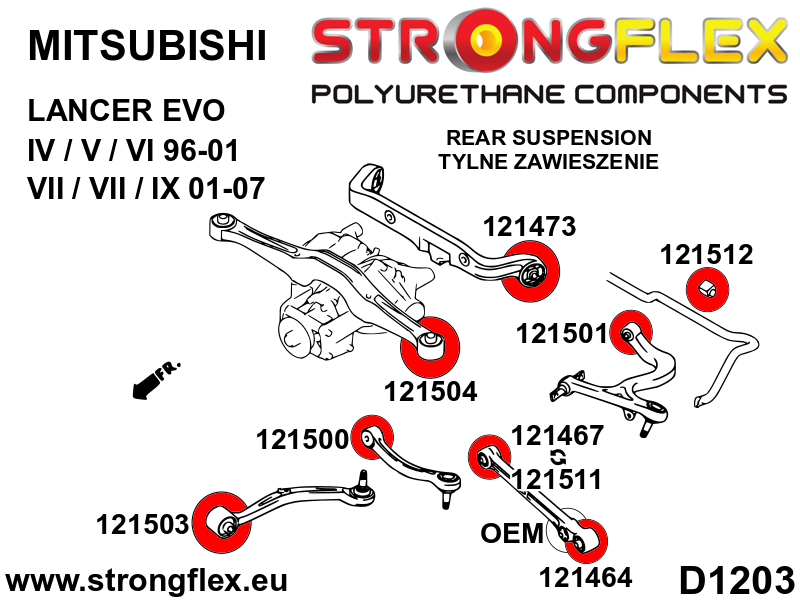 Strongflex Mitsubishi Achterste onderste track draagarm binnenste rubber 52mm – 121467B 2 Strongflex Mitsubishi Achterste onderste track draagarm binnenste rubber 52mm – 121467B – Image 2