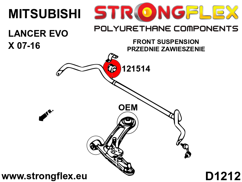 Strongflex Mitsubishi Voorste/achterste stabilisator rubber – 121514B 3 Strongflex Mitsubishi Voorste/achterste stabilisator rubber – 121514B - Afbeelding 3