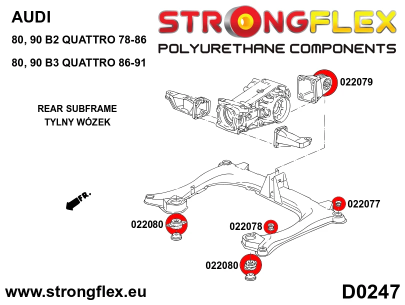 Strongflex Audi 80 / 90 / S2 Achterste differentieel-montagehuls - achter – 022079B 3 Strongflex Audi 80 / 90 / S2 Achterste differentieel-montagehuls - achter – 022079B - Afbeelding 3