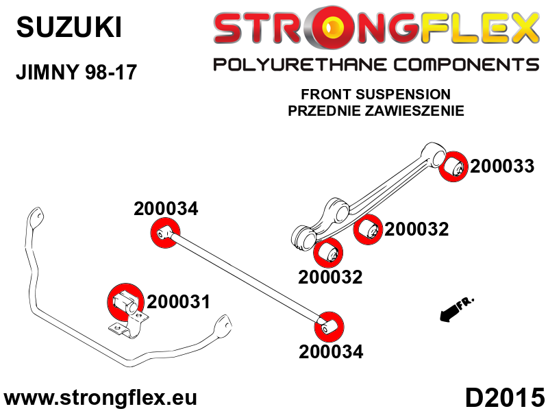 Strongflex Suzuki Complete polyurethaan ophangrubberset SPORT – 206174A 2 Strongflex Suzuki Complete polyurethaan ophangrubberset SPORT – 206174A - Image 2
