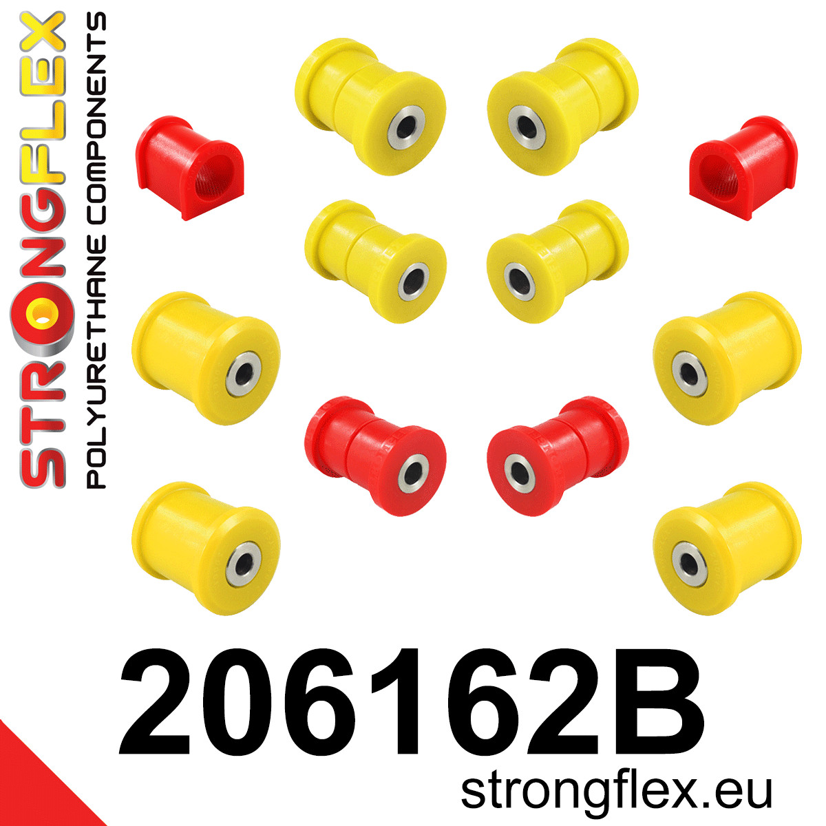 Strongflex Suzuki Voorste en achterste ophangrubberset – 206162B 1 Strongflex Suzuki Voorste en achterste ophangrubberset – 206162B