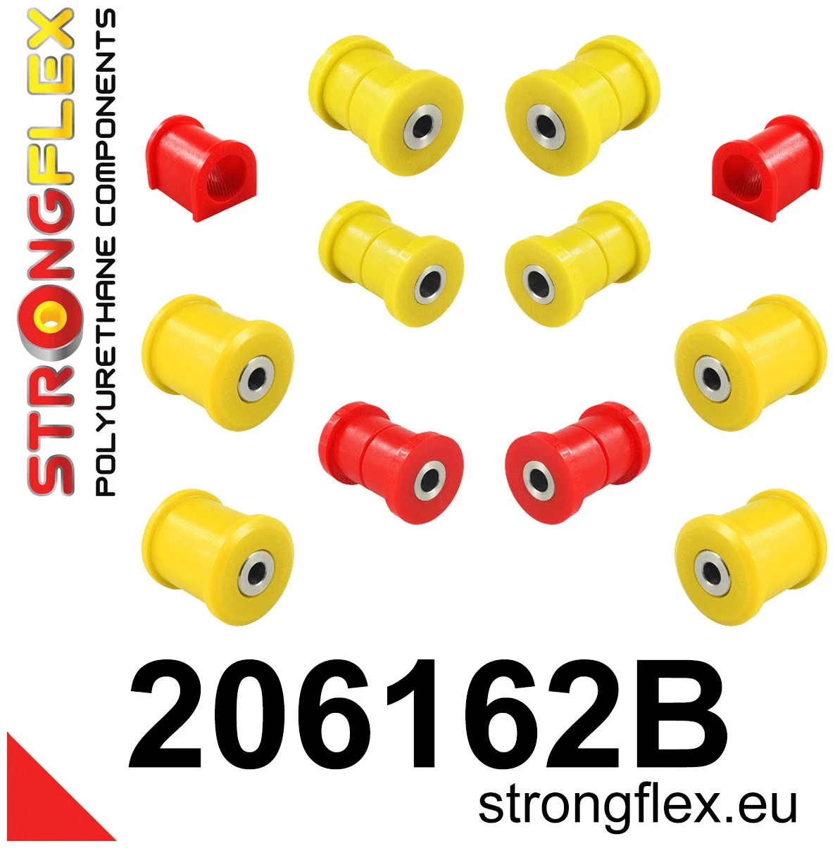 Strongflex Suzuki Voorste en achterste ophangrubberset – 206162B 1 Strongflex Suzuki Voorste en achterste ophangrubberset – 206162B