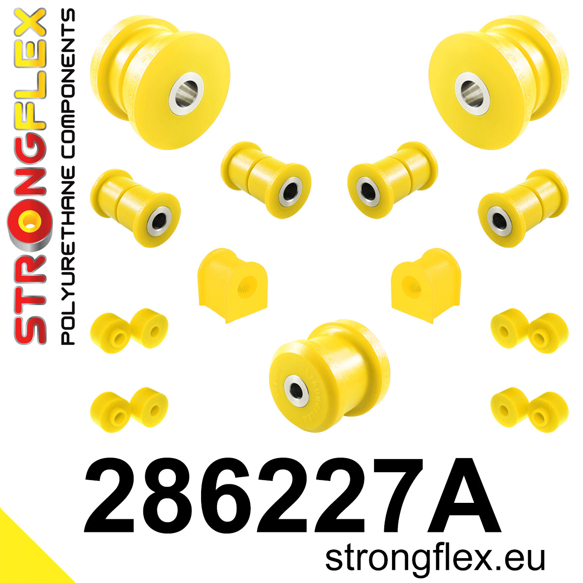 Strongflex Nissan Achterste ophangrubberset SPORT – 286227A 1 Strongflex Nissan Achterste ophangrubberset SPORT – 286227A