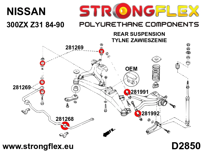 Strongflex Nissan Achterste stabilisator rubber – 281268B 4 Strongflex Nissan Achterste stabilisator rubber – 281268B – Image 4