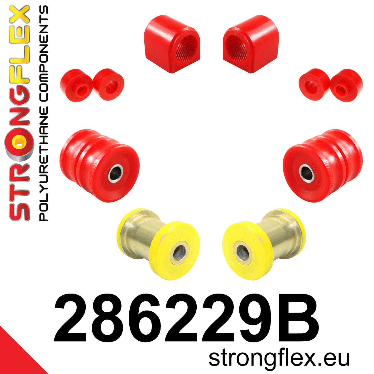 Strongflex Nissan Voorste ophangrubberset – 286229B 1 Strongflex Nissan Voorste ophangrubberset – 286229B