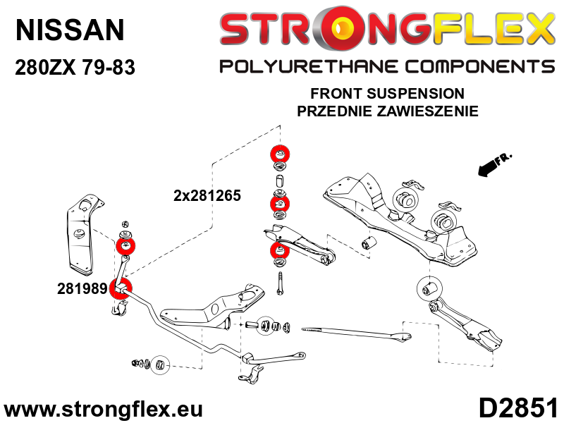 Strongflex Nissan Voorste stabilisatorrubber SPORT – 281989A 3 Strongflex Nissan Voorste stabilisatorrubber SPORT – 281989A – Image 3