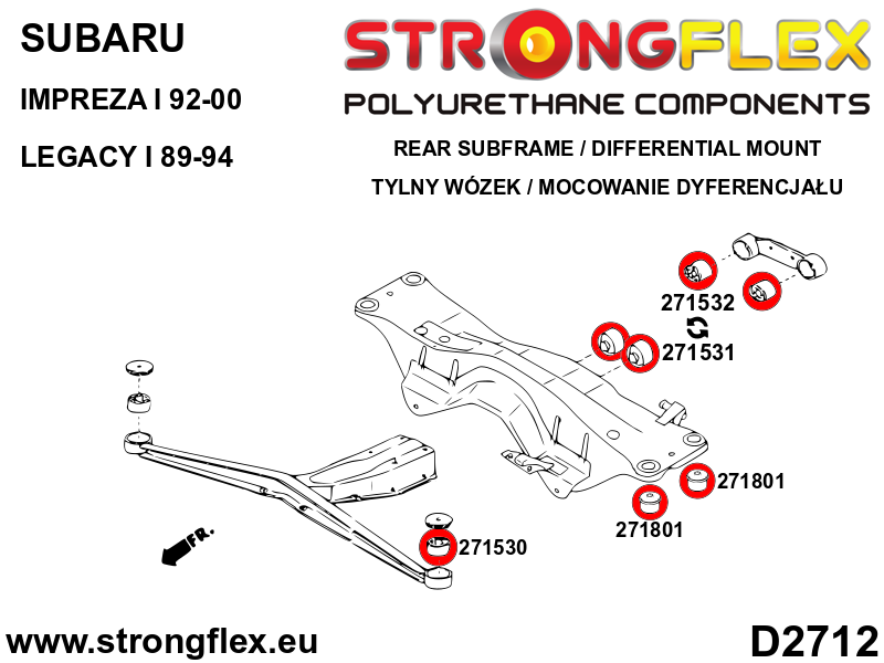 Strongflex Subaru Forester / Impreza / Legacy Complete ophangrubberset – 276249B 11 Strongflex Subaru Forester / Impreza / Legacy Complete ophangrubberset – 276249B – Image 11