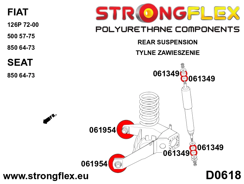 Strongflex Fiat 126P Schokdemper ophanging – 061349B 5 Strongflex Fiat 126P Schokdemper ophanging – 061349B – Image 5