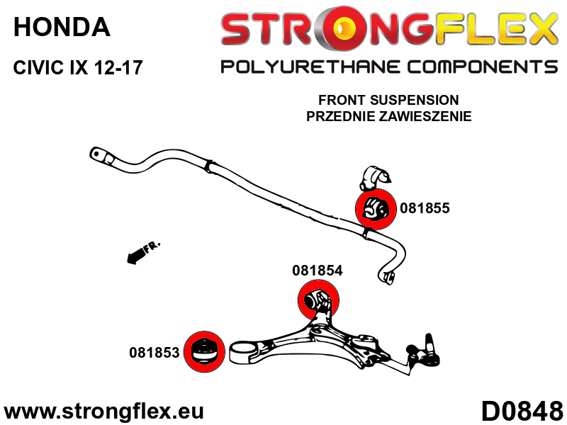 Strongflex Honda Voorste ophangrubberset – 086240B 2 Strongflex Honda Voorste ophangrubberset – 086240B - Afbeelding 2