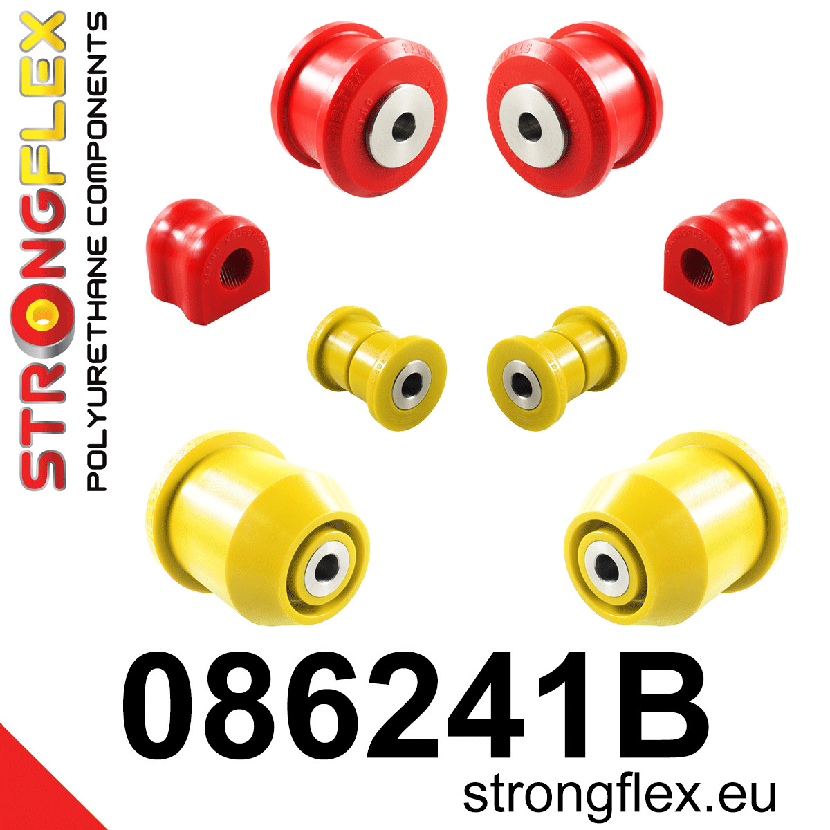 Strongflex Honda Vooras- en achteras-subframe rubberset – 086241B 1 Strongflex Honda Vooras- en achteras-subframe rubberset – 086241B