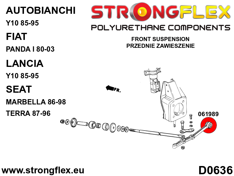 Strongflex Autobianchi Voorste draagarm rubber - binnenste – 061989B 2 Strongflex Autobianchi Voorste draagarm rubber - binnenste – 061989B - Image 2