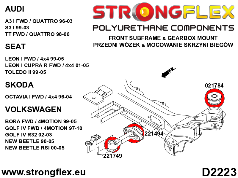 Strongflex Audi / Volkswagen Subframe rubber – 021784B 3 Strongflex Audi / Volkswagen Subframe rubber – 021784B – Image 3