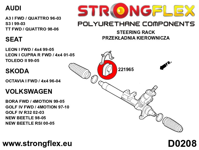Strongflex Audi / Volkswagen Stuurhuisrubber – 221965B 3 Strongflex Audi / Volkswagen Stuurhuisrubber – 221965B – Image 3