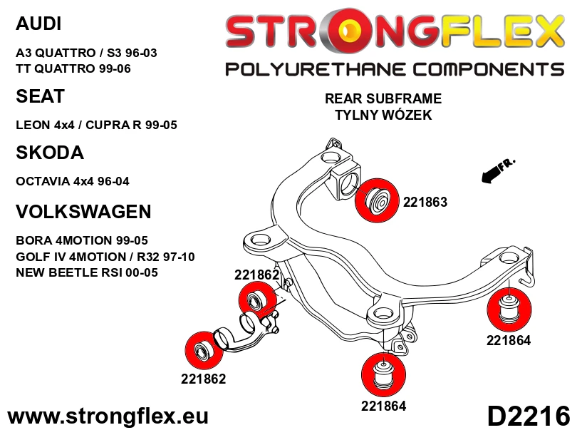 Strongflex Audi / Volkswagen Complete onderstelsrubbers – 226121B 18 Strongflex Audi / Volkswagen Complete onderstelsrubbers – 226121B – Image 18