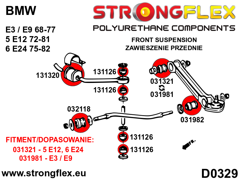 Strongflex Bmw Voorste ophangrubberset SPORT – 036133A 2 Strongflex Bmw Voorste ophangrubberset SPORT – 036133A – Image 2