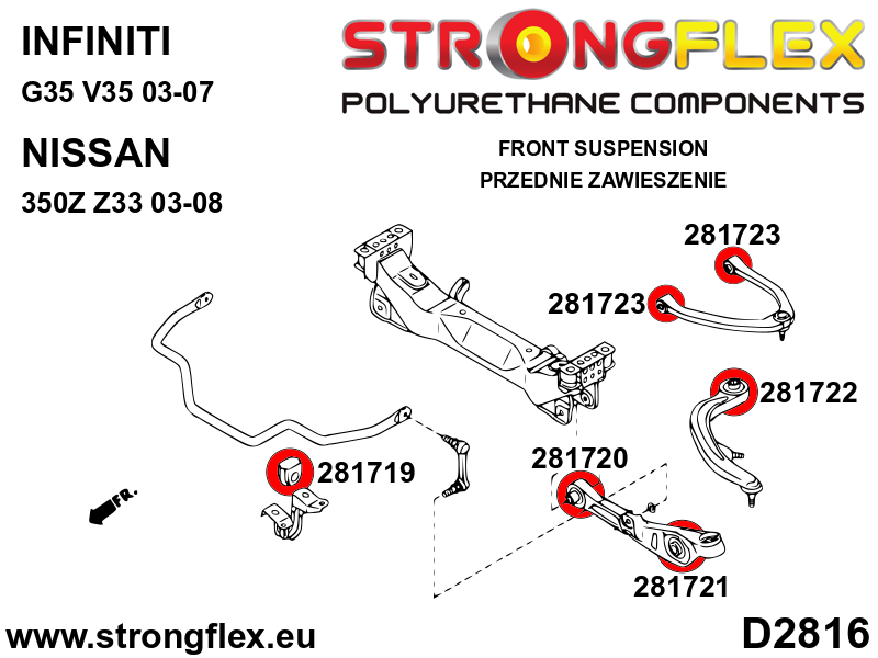 Strongflex Infiniti / Nissan Polyurethaan rubberset voor- en achteras SPORT – 286199A 5 Strongflex Infiniti / Nissan Polyurethaan rubberset voor- en achteras SPORT – 286199A – Bild 5