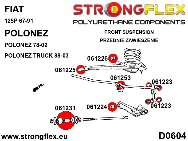 Strongflex Fiat Voorste ophangrubberset SPORT – 066062A 2 Strongflex Fiat Voorste ophangrubberset SPORT – 066062A – Bild 2