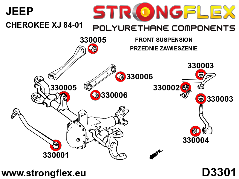 Strongflex Jeep Voorste ophangrubberset SPORT – 336002A 2 Strongflex Jeep Voorste ophangrubberset SPORT – 336002A – Bild 2