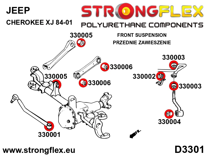Strongflex Jeep Voorste stabilisatorstang-rubber SPORT – 330003A 2 Strongflex Jeep Voorste stabilisatorstang-rubber SPORT – 330003A – Image 2