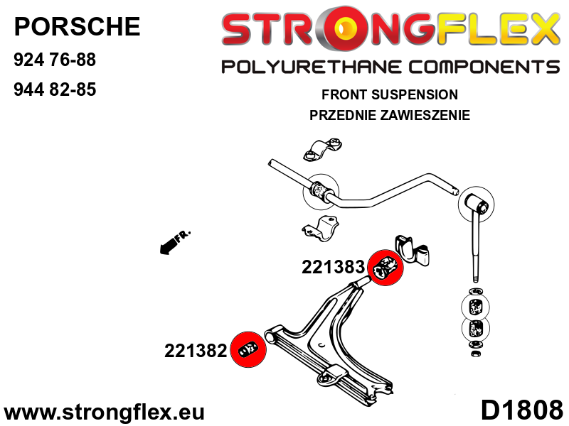 Strongflex Volkswagen Voorste draagarm voorste rubber SPORT – 221382A 2 Strongflex Volkswagen Voorste draagarm voorste rubber SPORT – 221382A – Bild 2
