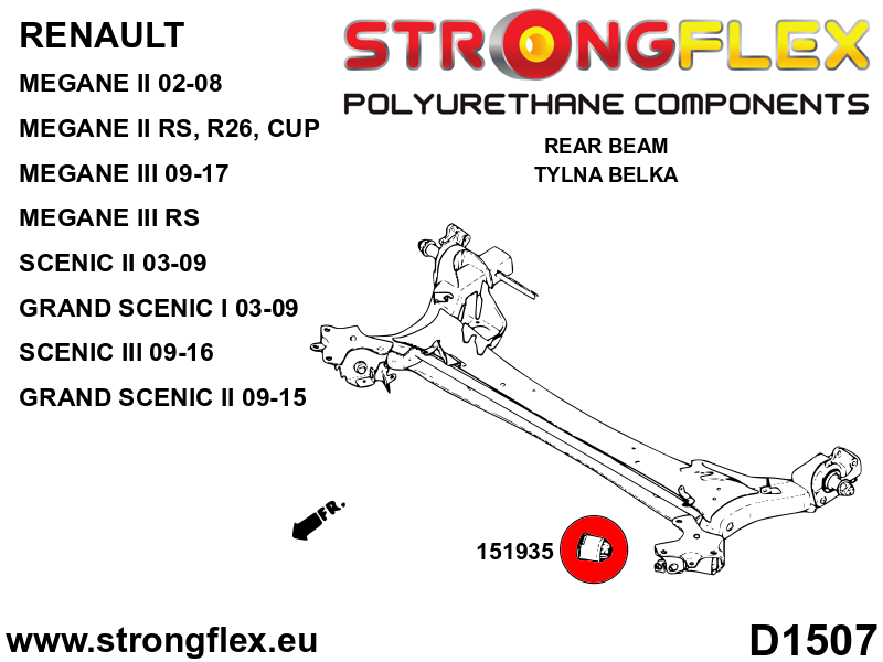 Strongflex Renault Achterste balk rubber – 151935B 2 Strongflex Renault Achterste balk rubber – 151935B – Image 2