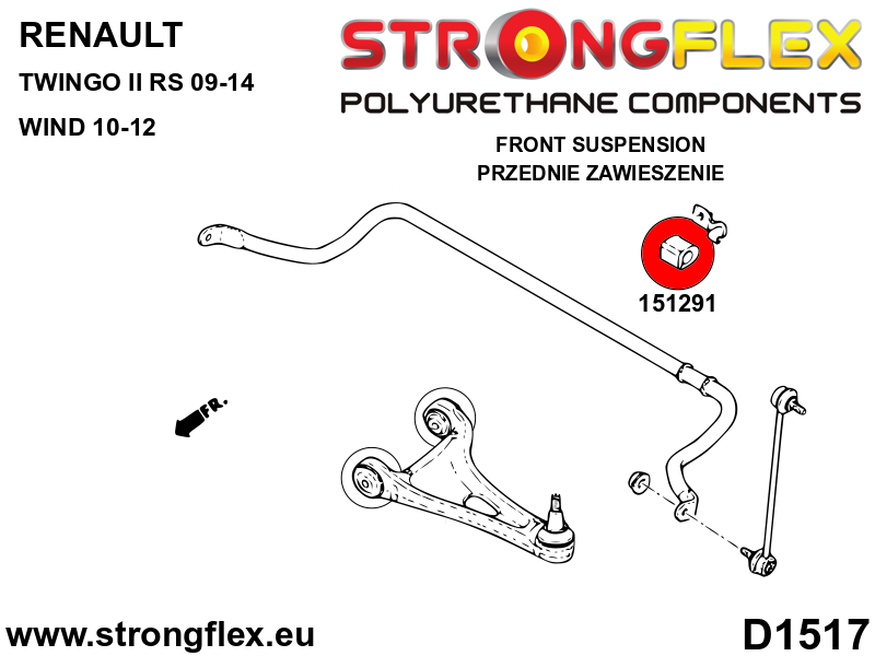 Strongflex Renault Voorste stabilisatorrubber – 151291B 3 Strongflex Renault Voorste stabilisatorrubber – 151291B - Afbeelding 3
