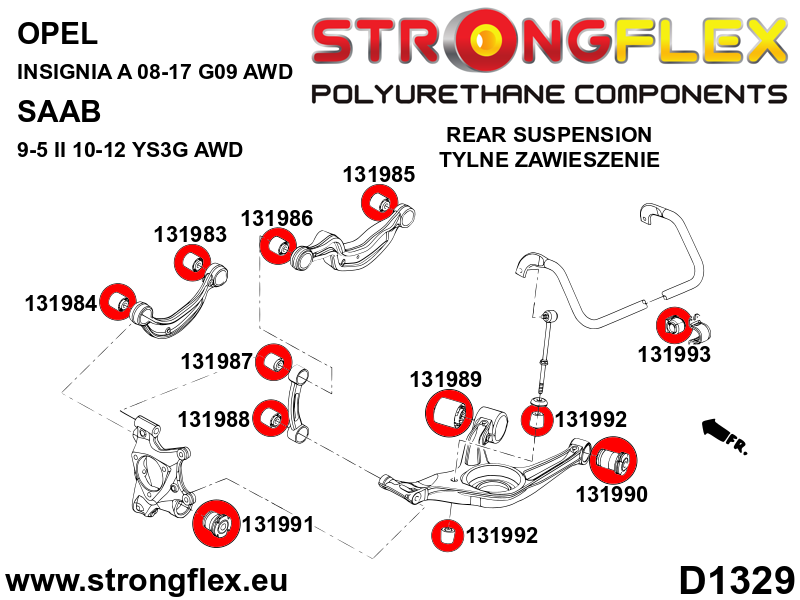Strongflex Opel Vauxhall Achterste bovenste draagarm rubber - buitenste SPORT – 131986A 2 Strongflex Opel Vauxhall Achterste bovenste draagarm rubber - buitenste SPORT – 131986A – Bild 2